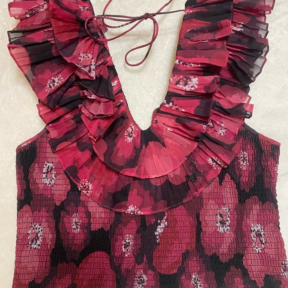 Pink Floral Ruffle Top - Picture 3 of 11